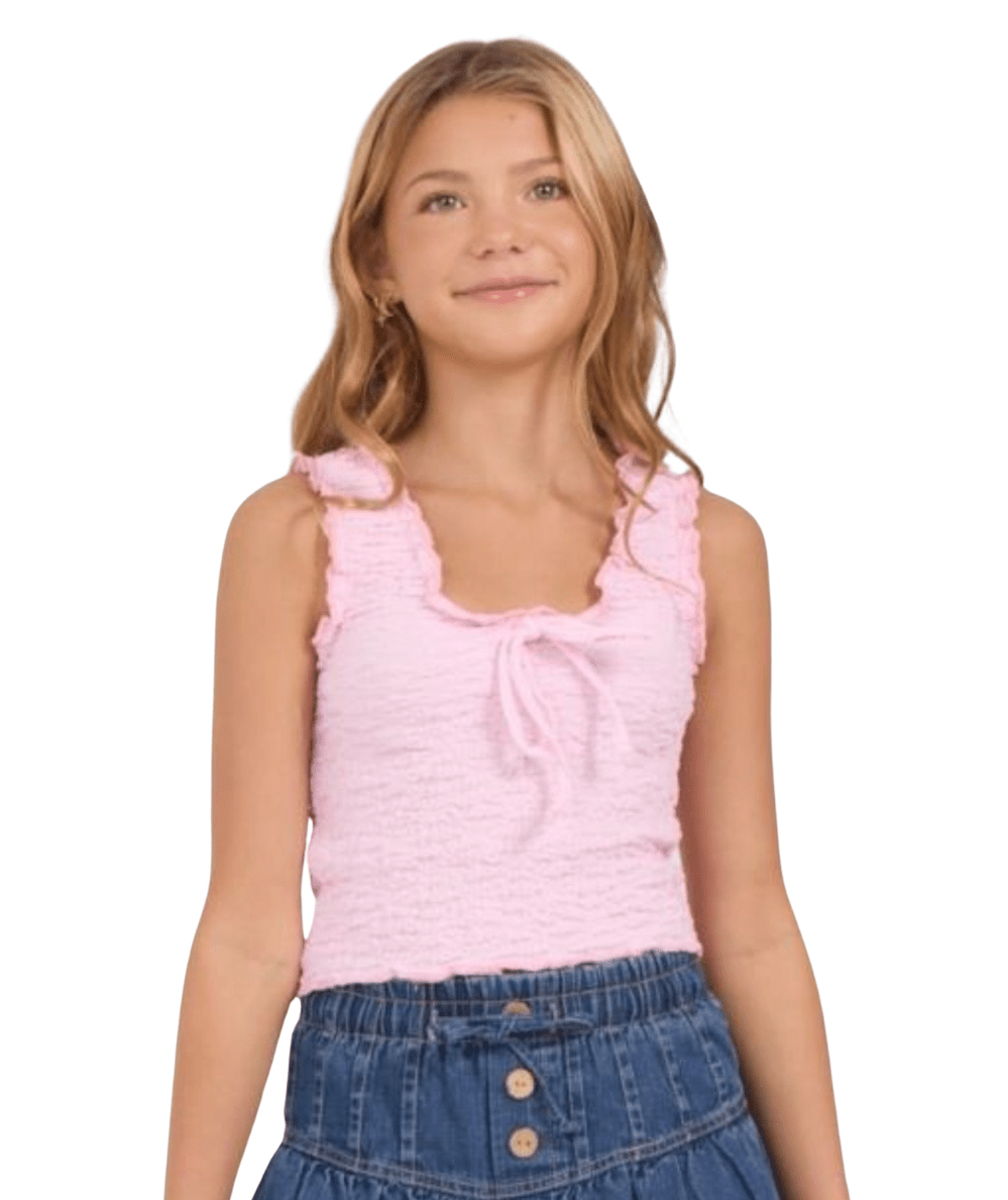 Tween Smocked Tank With Bow - CAKEWISH