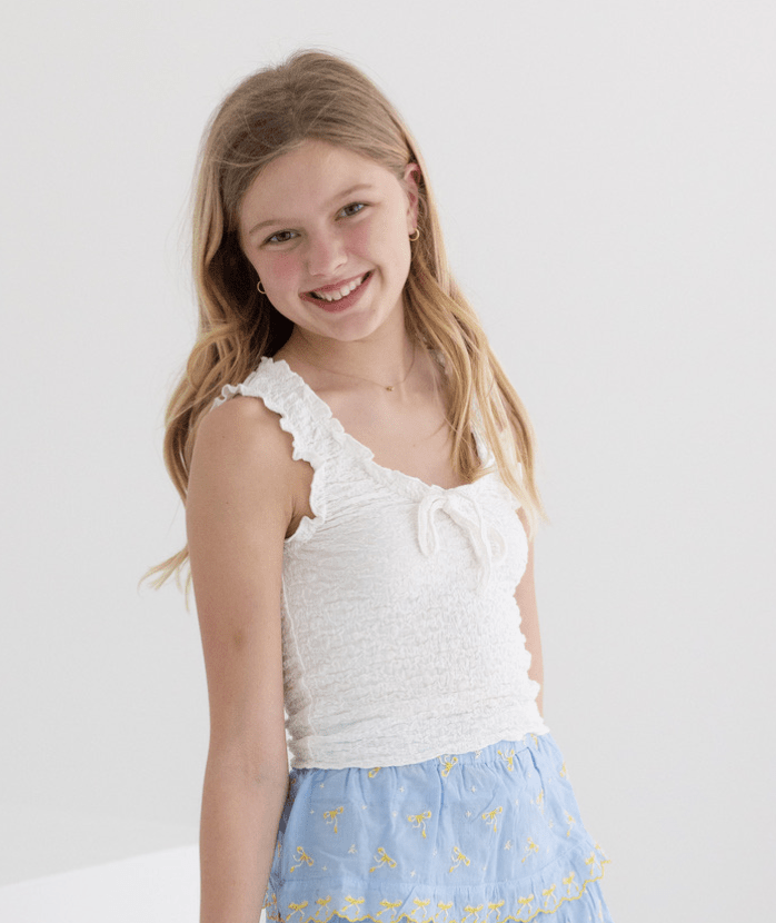 Tween Smocked Tank With Bow - CAKEWISH