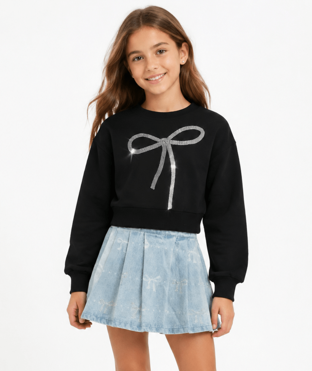 Tween Sparkle Bow Sweatshirt - CAKEWISH