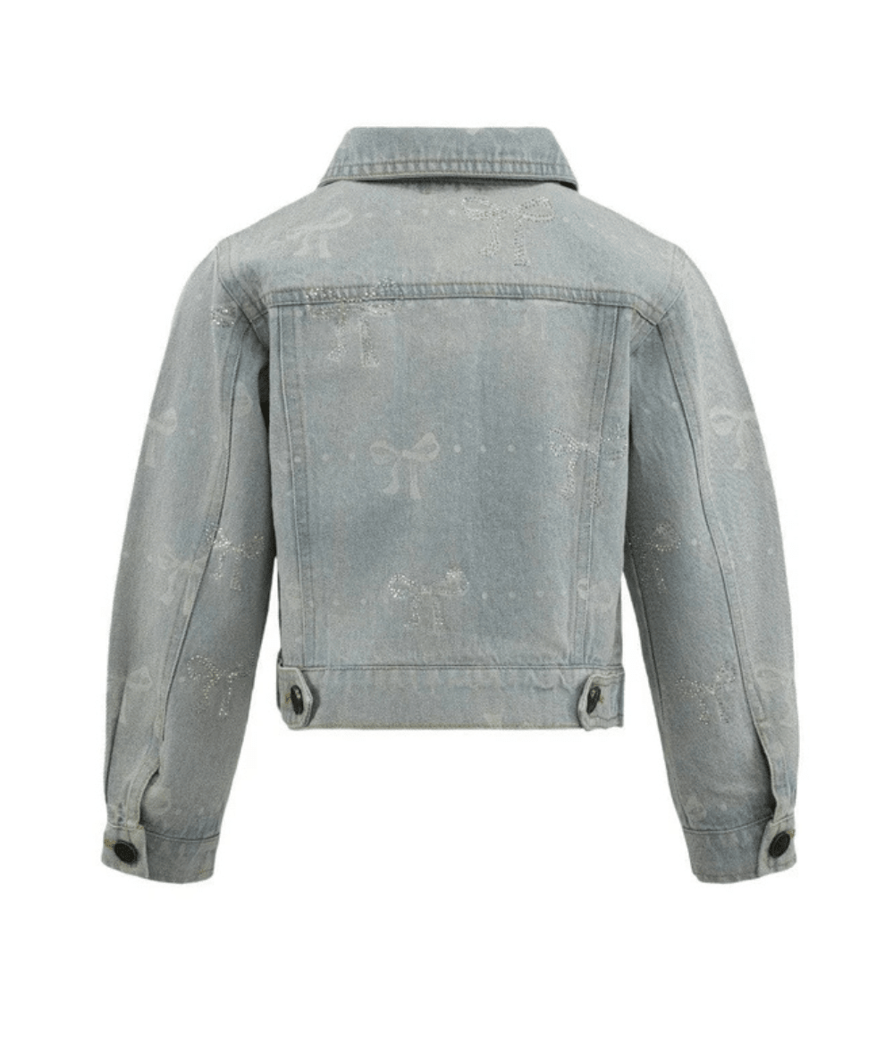 Tween Sparkle Bows Denim Jacket - CAKEWISH