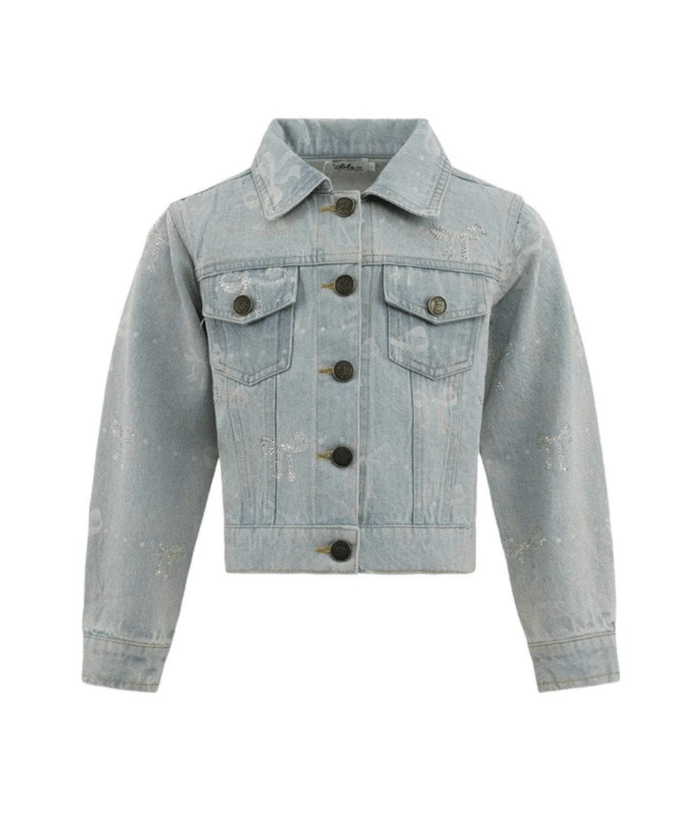 Tween Sparkle Bows Denim Jacket - CAKEWISH