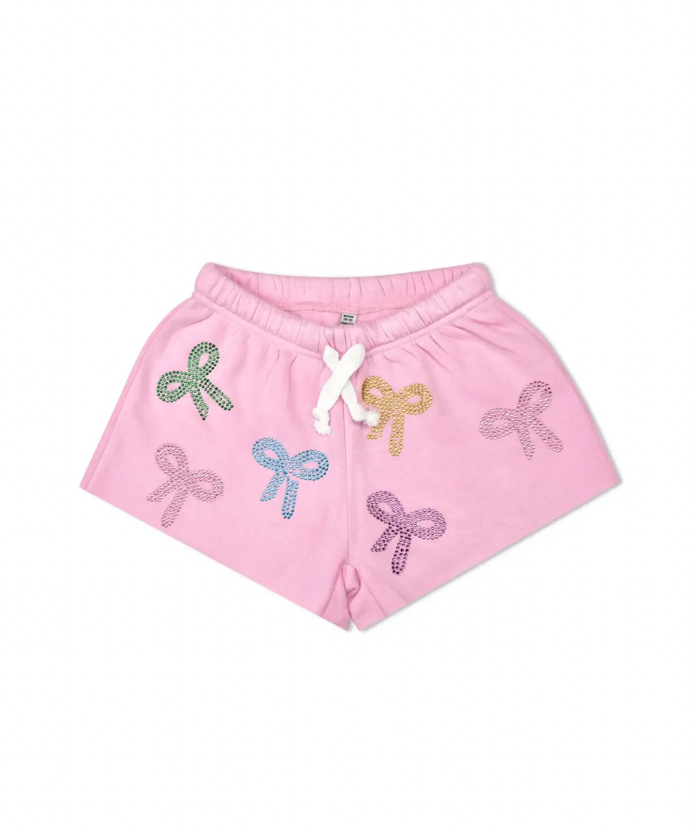 Tween Sparkling Bows Sweat Shorts - CAKEWISH