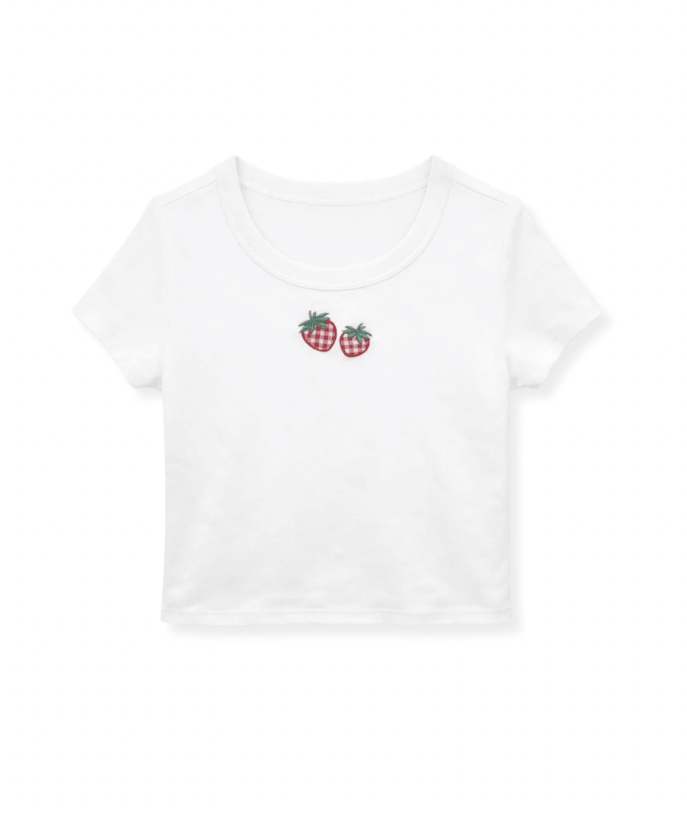 Tween Strawberry Gingham Tee - CAKEWISH