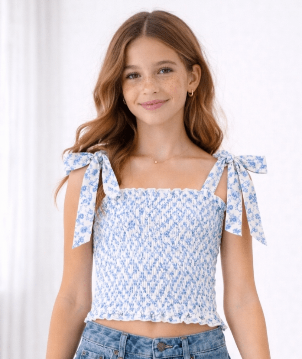 Tween Sunny Floral Tie Top - CAKEWISH