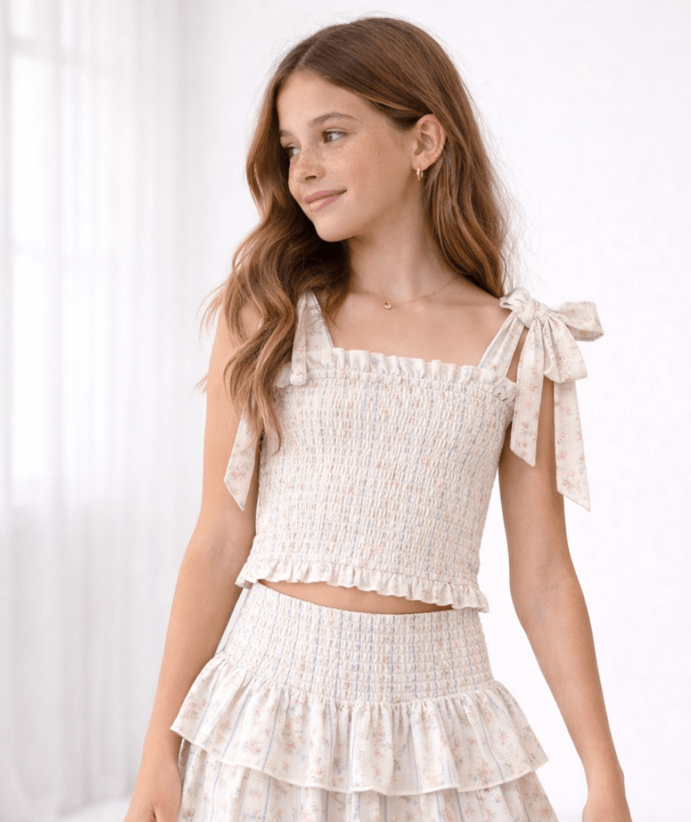 Tween Sunny Floral Tie Top - CAKEWISH