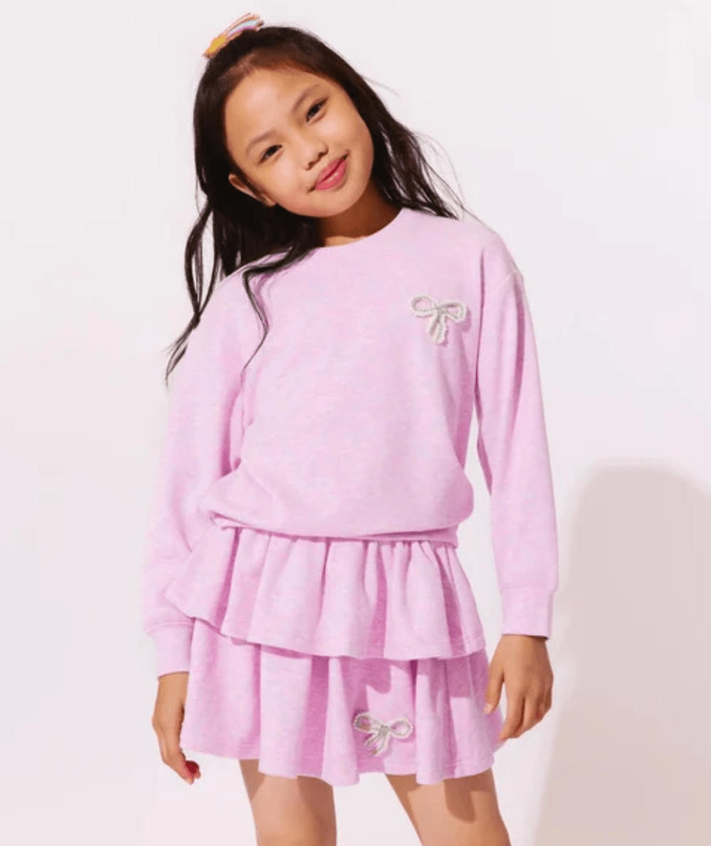 Lola & the Boys Tween Super Soft Pearl Bow Set in Lavender - CAKEWISH