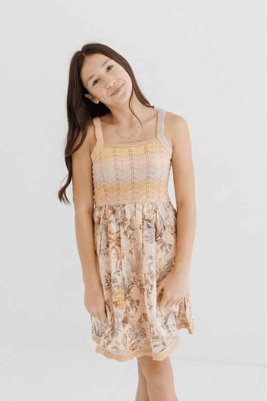 Tween Tallow Chevron Knit Dress - CAKEWISH