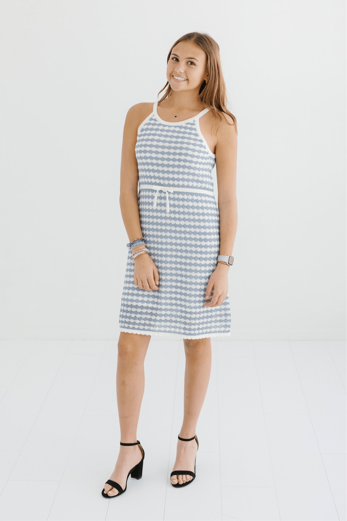 Tween Tallow Scallop Knit Dress - CAKEWISH