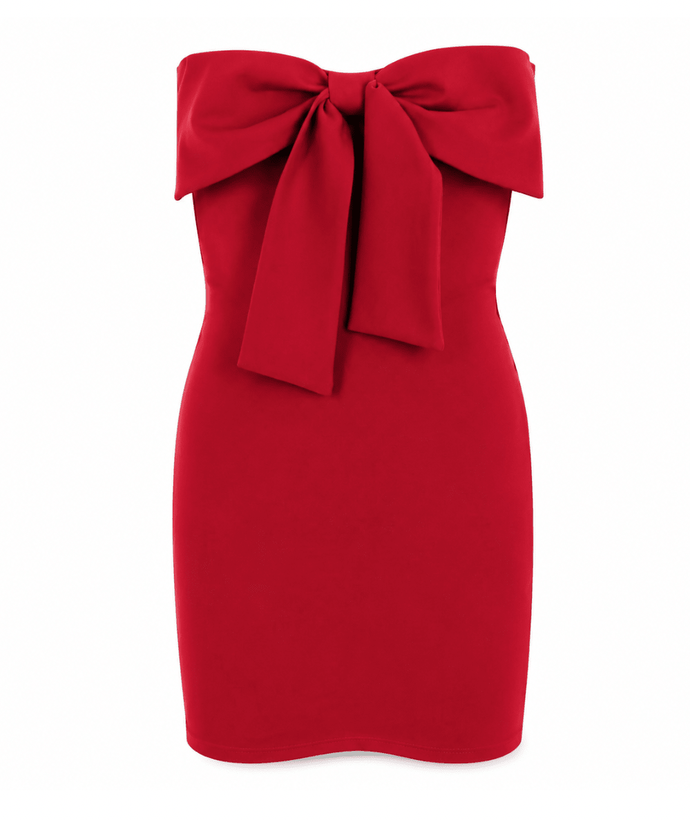 Gold Rush NYC Tween Teddie Strapless Bow Dress in Red - CAKEWISH