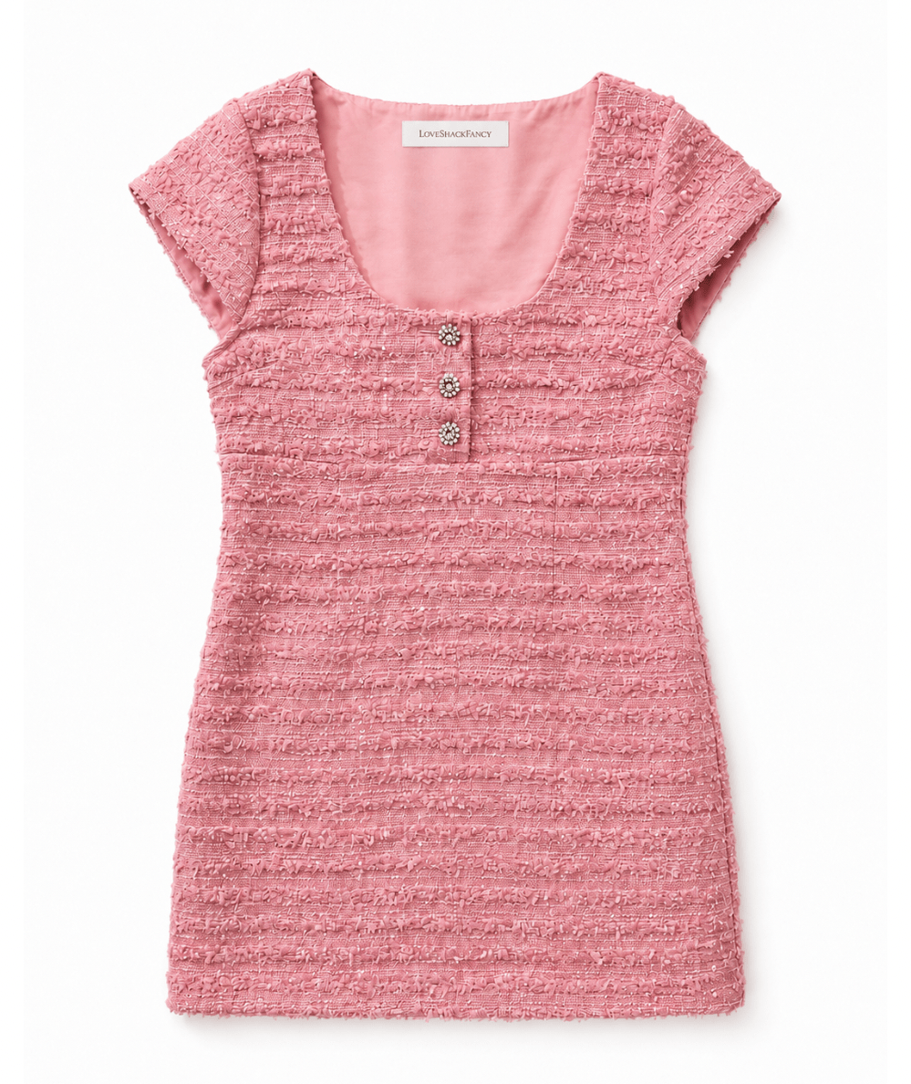 LoveShackFancy Tween Valentia Bouclé Mini Dress - CAKEWISH