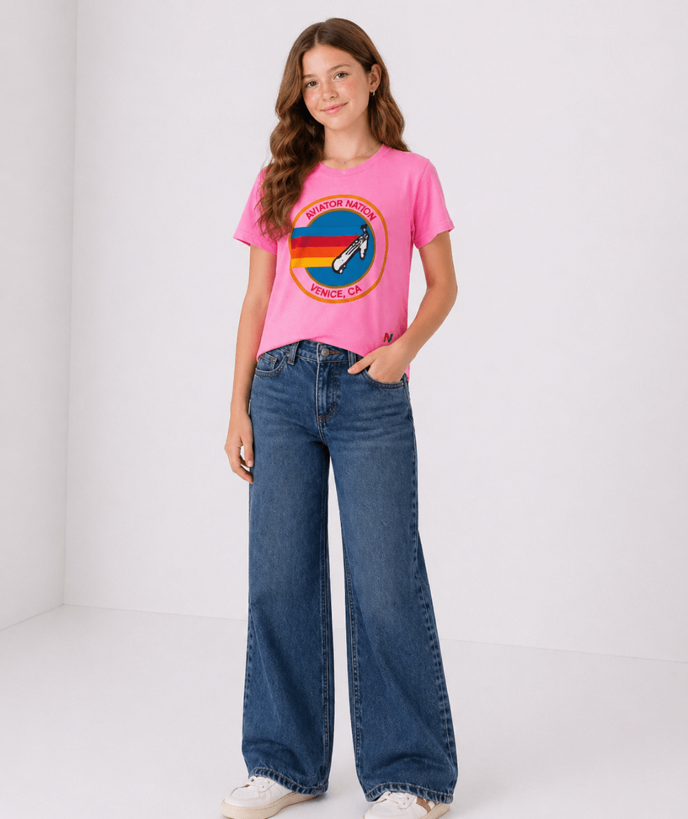 Tween Venice Graphic Tee Neon Pink - CAKEWISH