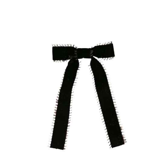 Vintage Velvet Black Hair Bow - CAKEWISH