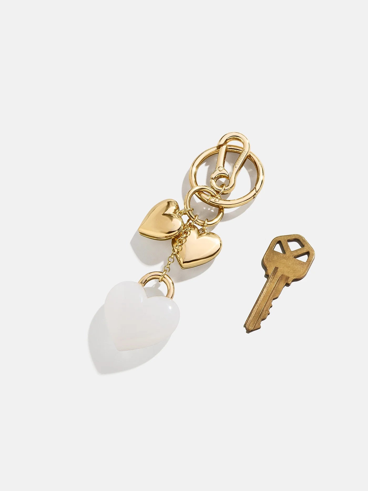 White/Gold Taking Heart Bag Charm - CAKEWISH