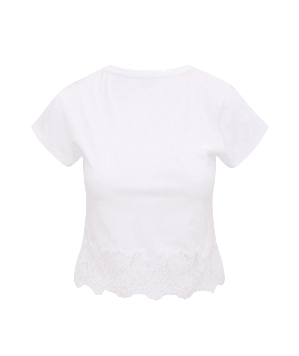 Women’s Avelina Cotton Lace Tee - CAKEWISH