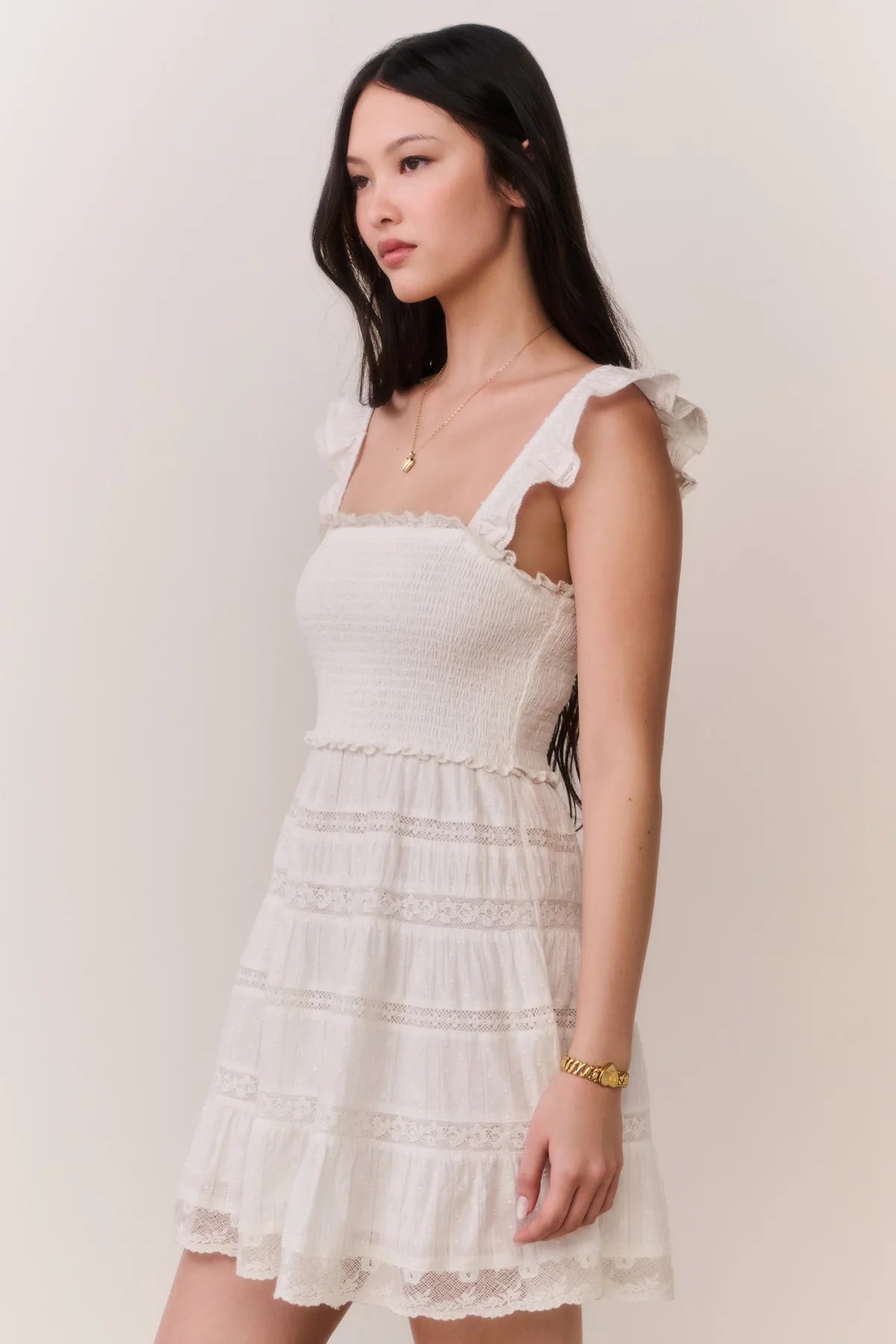 Women’s Colbera Lace - Trimmed Cotton Mini Dress - CAKEWISH