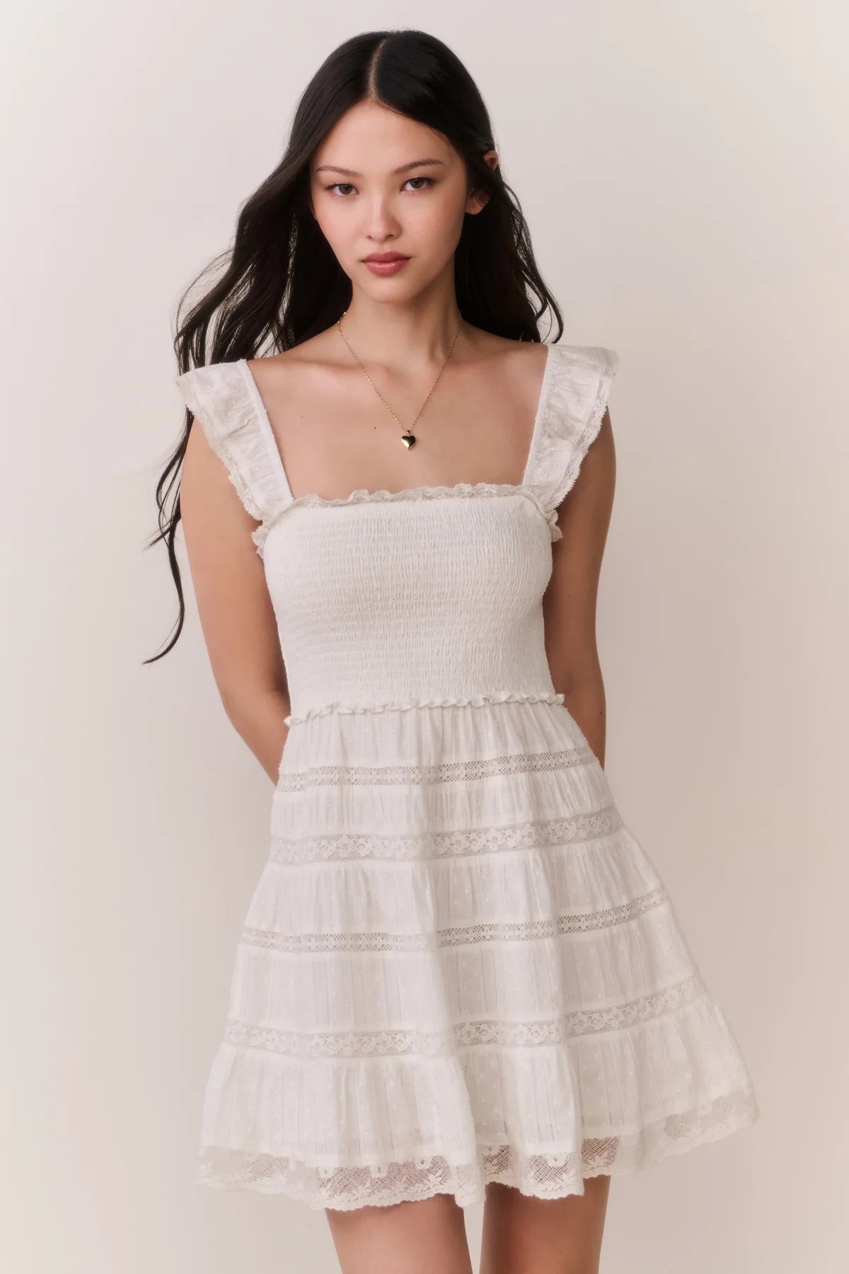 Women’s Colbera Lace - Trimmed Cotton Mini Dress - CAKEWISH