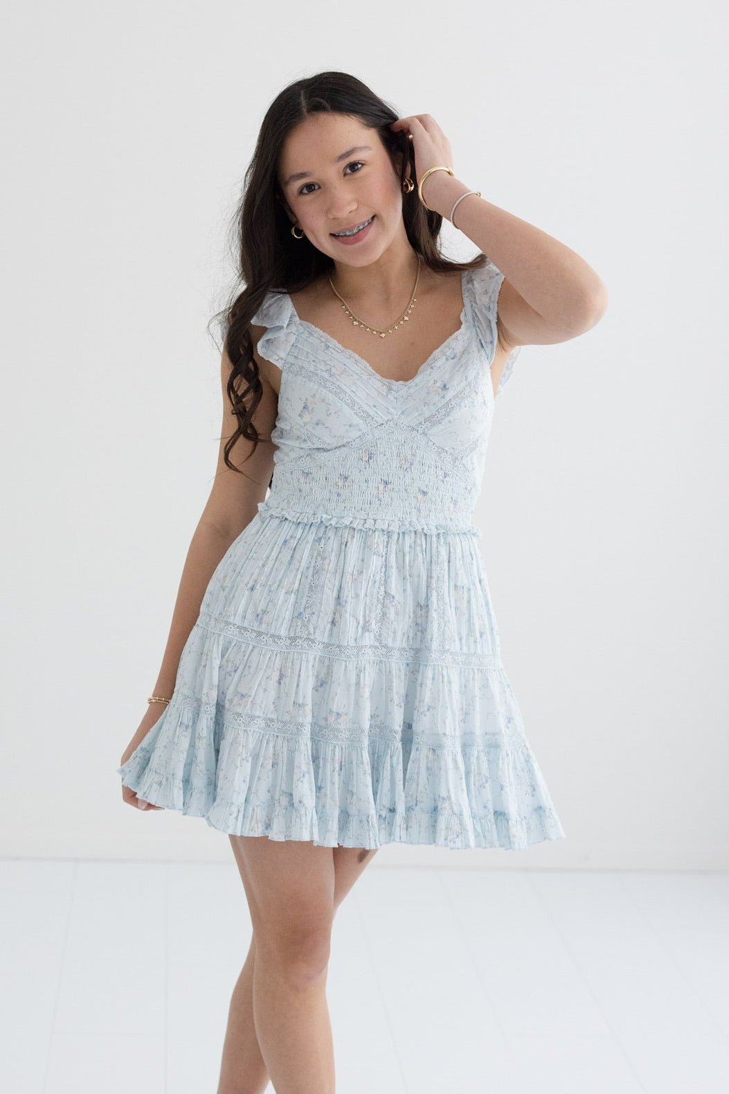 Women’s Floral Print Presline Mini Dress - CAKEWISH