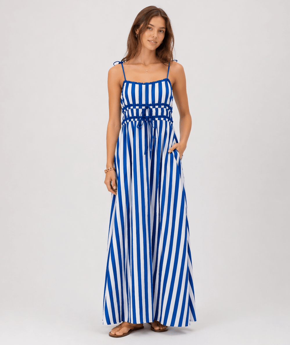 Women’s Levie Striped Maxi Dress - CAKEWISH