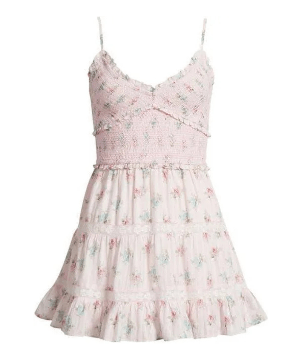 Women’s Lizzy Floral Smocked Bodice Mini Dress - CAKEWISH