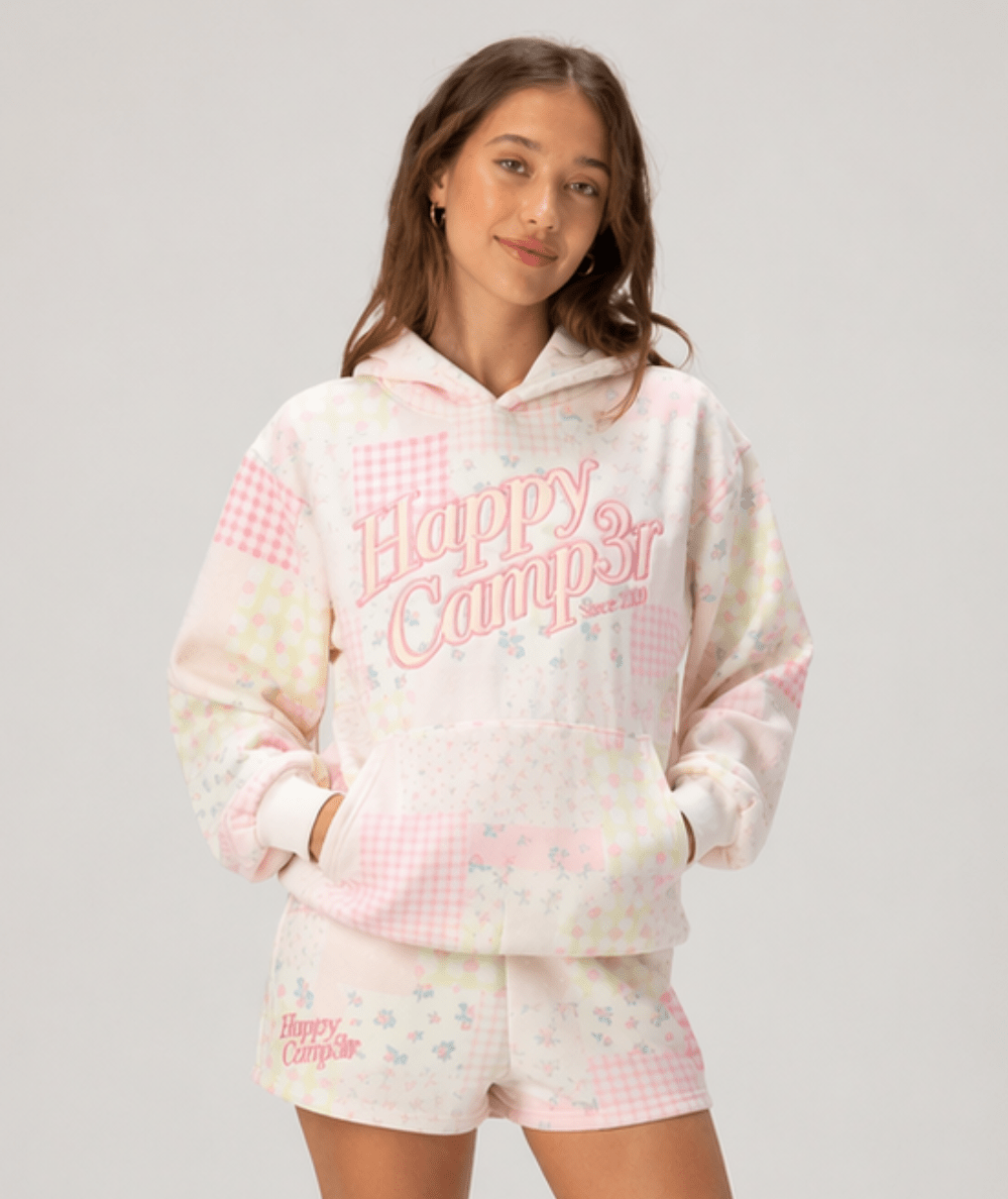 Women’s Pink Patchwork Hoodie - CAKEWISH