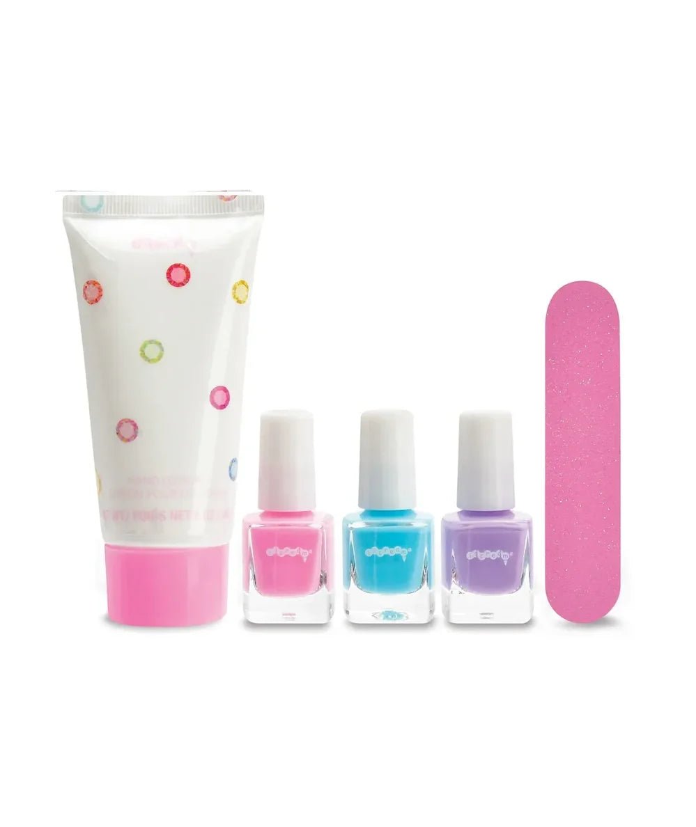 Iscream You’re a Gem manicure set in a clear, reusable zippered pouch - CAKEWISH.
