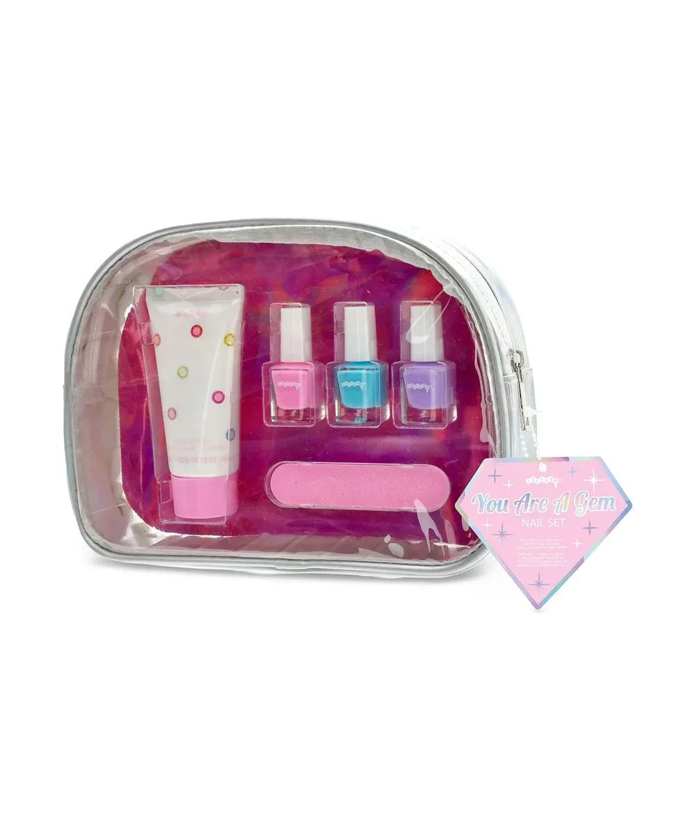 Three sparkly nail polishes from the Iscream You’re a Gem Nail Polish Set - CAKEWISH.